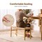Natural Wood Paper Rope Bench with Steel and Oak Frame, Non-Slip Feet